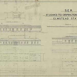 SR Elmstead [Woods] Station - Elevations and Plans of Station Buildings